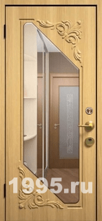 Металлическая дверь с зеркалом и МДФ